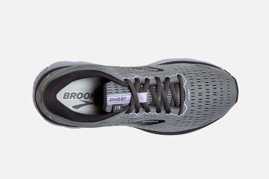 Brooks Ghost 13 Road Running Shoes Womens - Grey/Black/Purple - IBVDS-2913